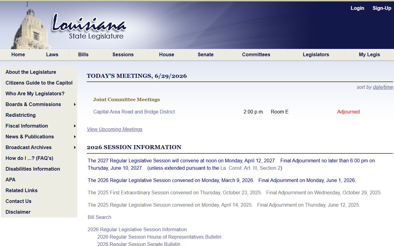Bienville Parish court records Louisiana Legislature law lookup