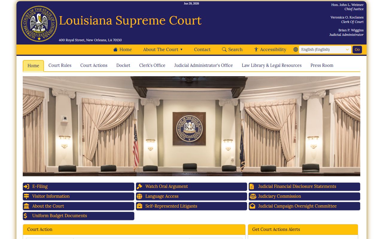Bienville Parish district court records Louisiana Supreme Court